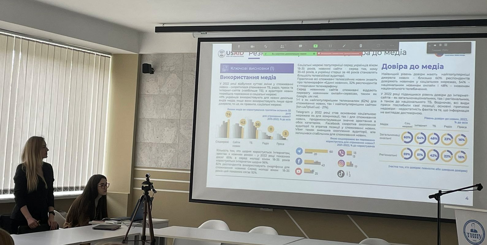 Марія Пачковська демонструє результати дослідження